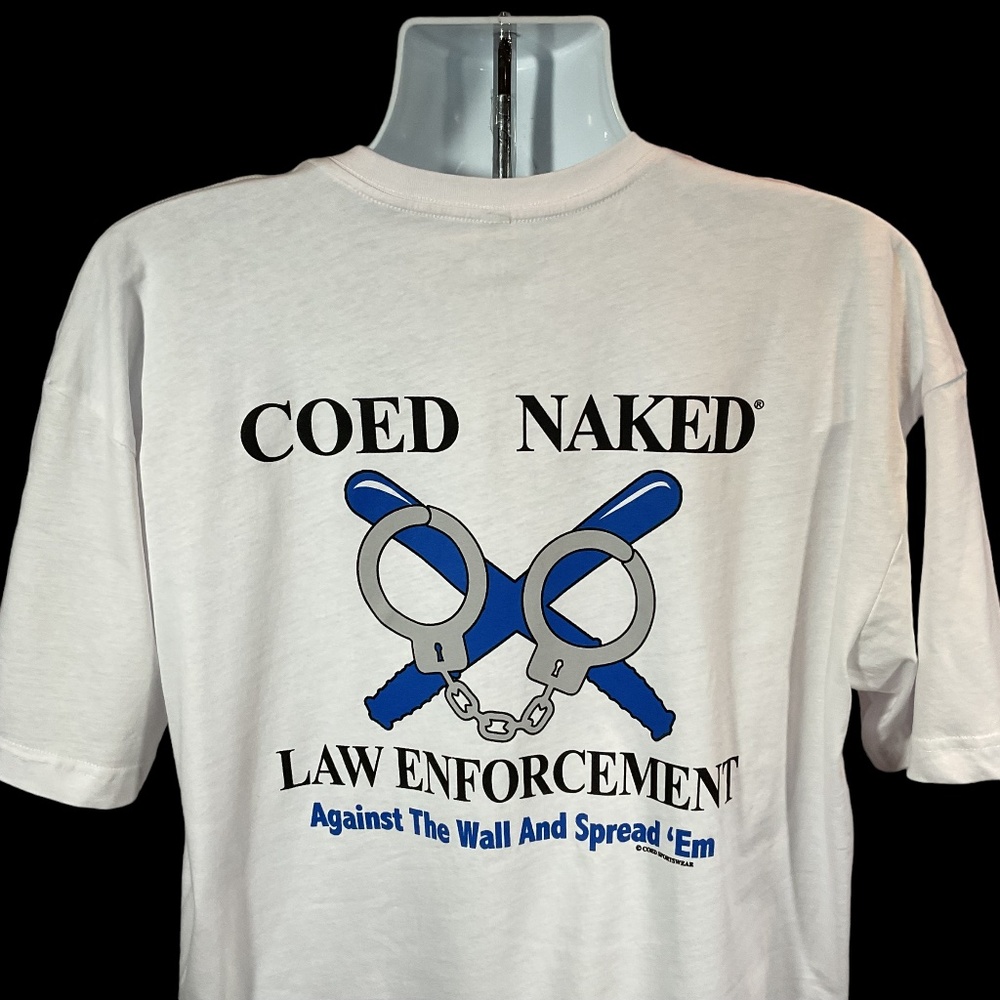 Coed Naked Law Enforcement Graphic Tee Shirt NWOT